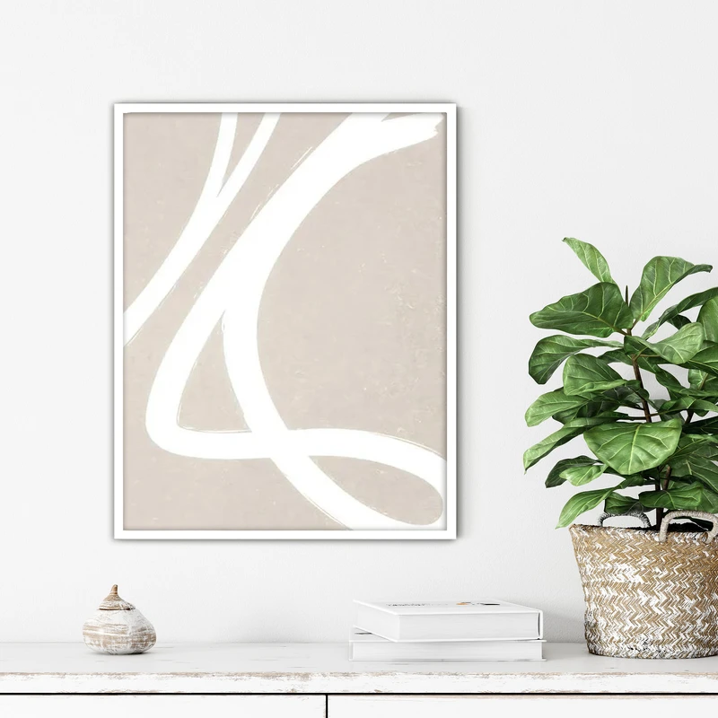 تابلو آتریسا طرح آبستره مدرن مدل ATFL70 فریم سفید