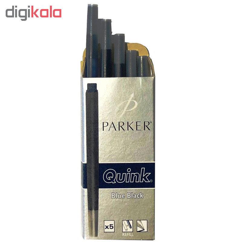 جوهر خودنویس پارکر مدل آبی سیاه Blue Black Quink بسته 5 عددی