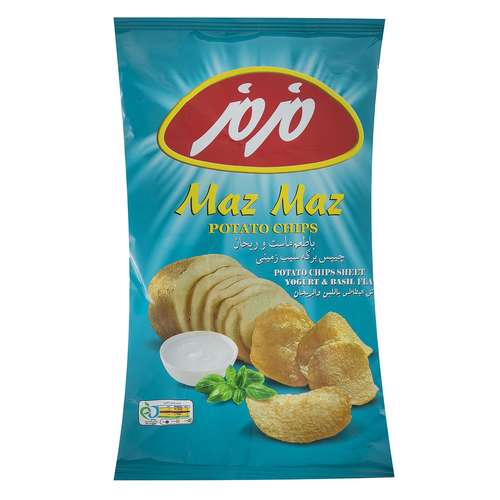 چیپس برگه سیب زمینی مزمز با طعم ماست و ریحان 65 گرم
