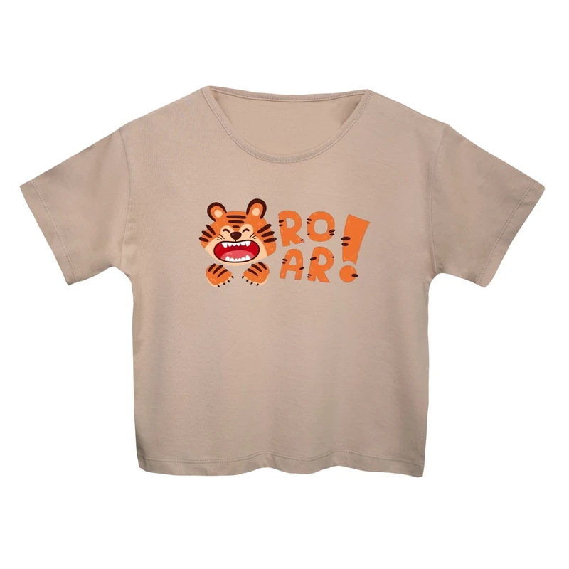 کراپ‌تی شرت آستین کوتاه زنانه مدل ببر کد 9