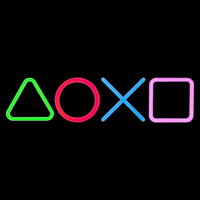 چراغ نئونی طرح آیکون دسته پلی استیشن کد PS45X15