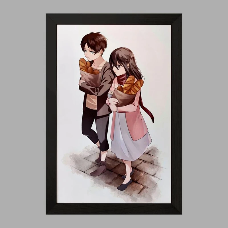 تابلو خندالو مدل ارن و میکاسا انیمه اتک آن تایتان Attack on Titan  کد 18583