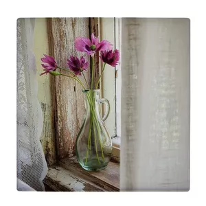  کاشی کارنیلا طرح گلدان گل و پنجره چوبی مدل لوحی کد klh2280 