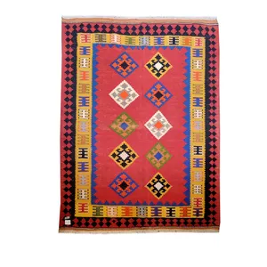 گلیم دستباف سه متری طرح خشتی مدل AA37