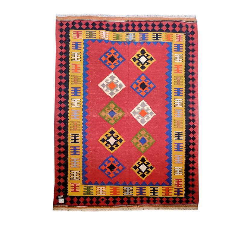 گلیم دستباف سه متری طرح خشتی مدل AA37