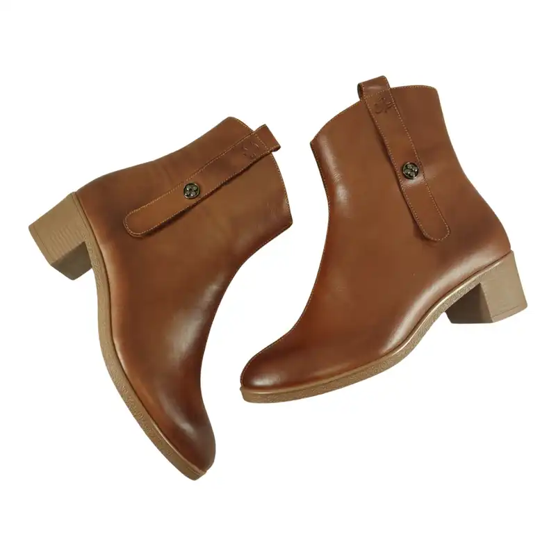 نیم بوت زنانه مدل چرم طبیعی کد 676.1