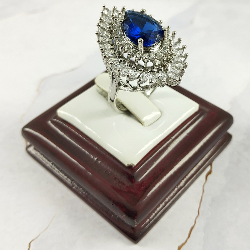 انگشتر نقره زنانه سلین کالا مدل یاقوت کبود کد 30