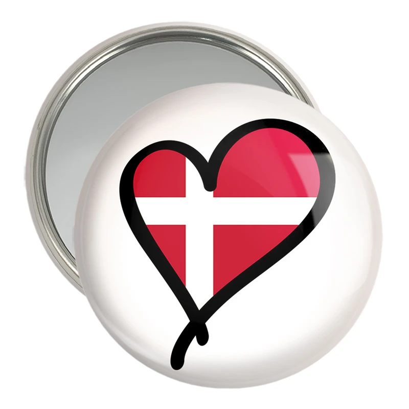 آینه جیبی خندالو مدل پرچم دانمارک  کد 20662