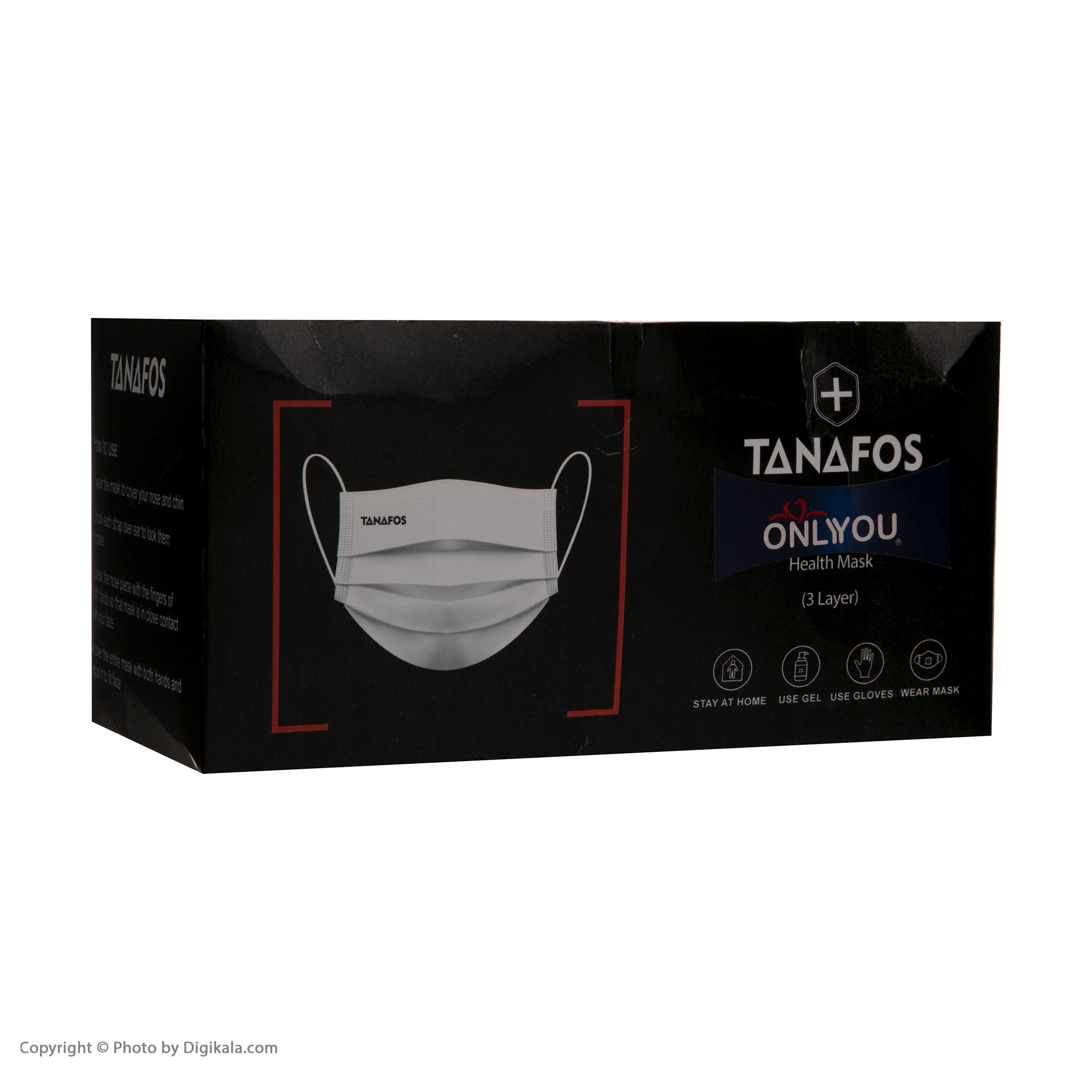 ماسک تنفسی اونلی یو مدل تنفس کد Blk 601 بسته 50 عددی