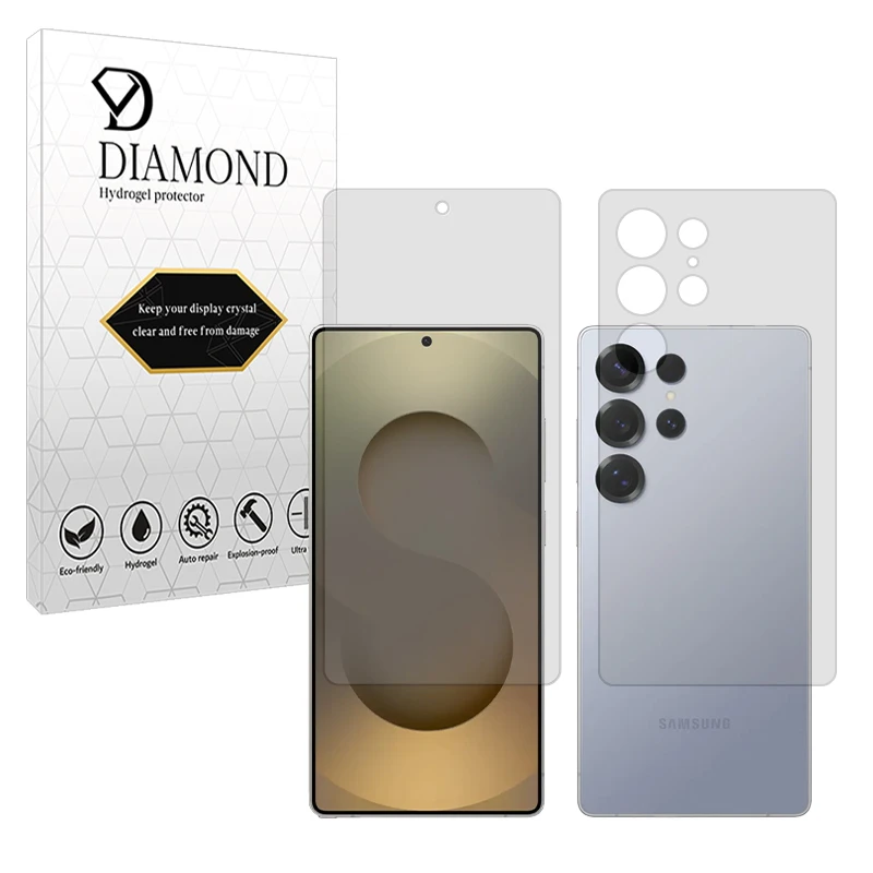 محافظ صفحه نمایش مات دیاموند مدل Tough مناسب برای گوشی موبایل سامسونگ Galaxy S25 Ultra به همراه محافظ پشت گوشی