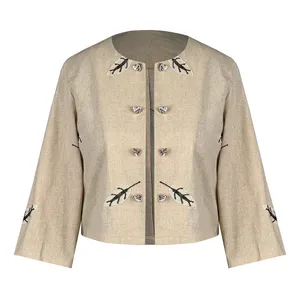 کت زنانه مدل لینن برگی کد AK1245