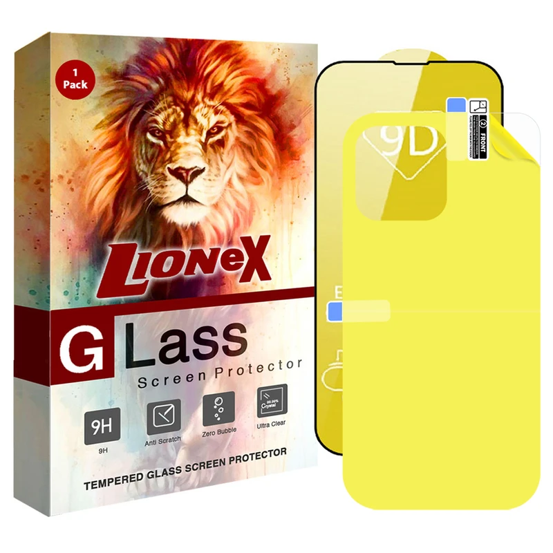  محافظ صفحه نمایش لایونکس مدل 2FN_14 مناسب برای گوشی موبایل اپل iPhone 14 Plus به همراه محافظ پشت گوشی