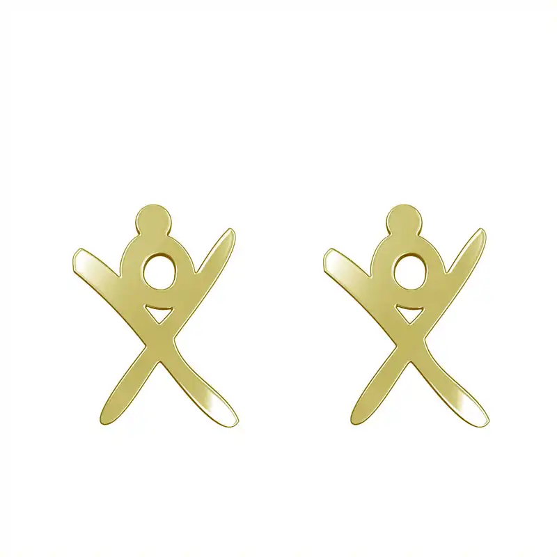 گوشواره طلا 18 عیار زنانه مدوپد مدل هندسی کد GA1-16170