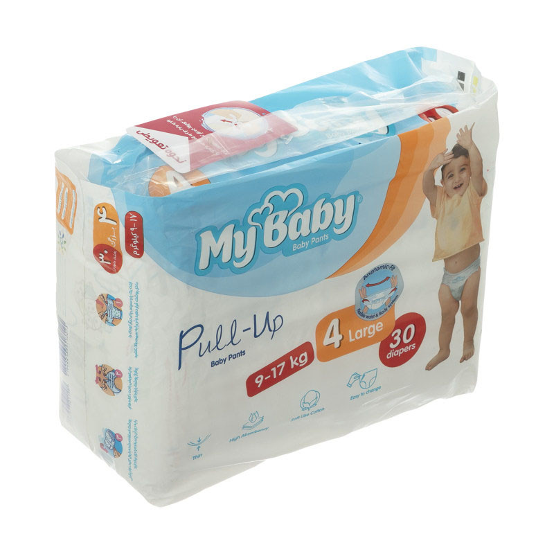 پوشک مای بیبی مدل پول آپ سایز 4 بسته 30 عددی مجموعه 12 عددی