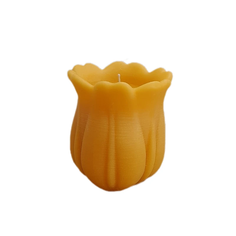 شمع دست ساز مدل استوانه ای طرح لاله ساده