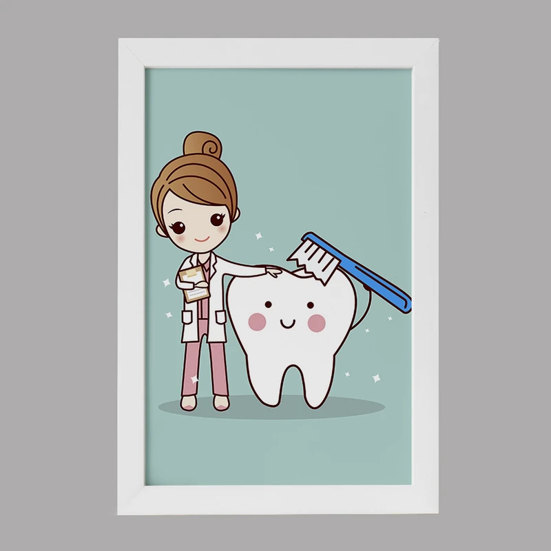 تابلو کودک خندالو مدل دندان و دندان پزشکی کودکانه کد 36694