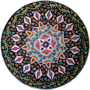 بشقاب سفالی طرح میناکاری قطر 30 سانتی متر کدp14