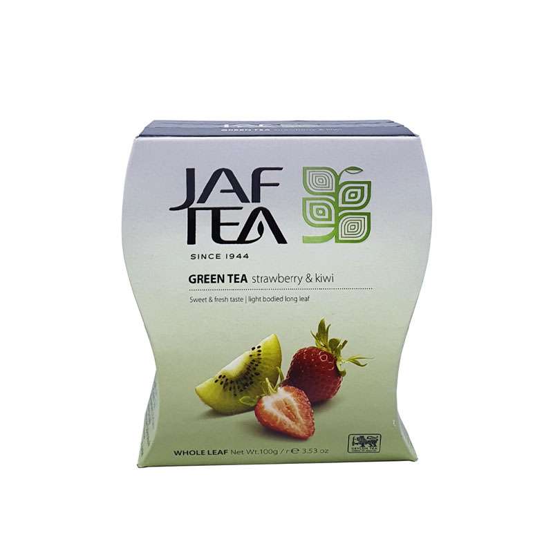 چای سبز جف تی با طعم توت فرنگی و کیوی - 100 گرم