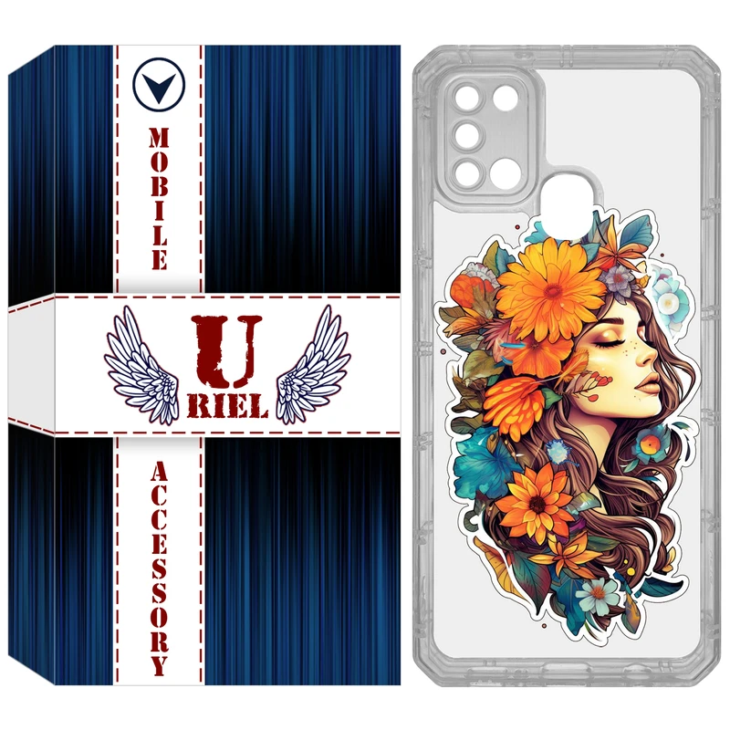 کاور یوریل مدل Clear کد 52 طرح دختر مناسب برای گوشی موبایل سامسونگ Galaxy A21S