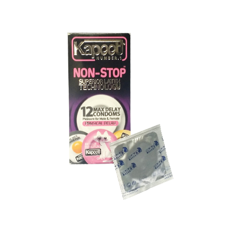 کاندوم کاپوت تاخیری مدل Non-Stop بسته 12 عددی به همراه کاندوم فارکس