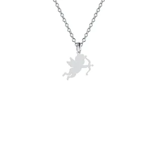 گردنبند نقره زنانه هایکا مدل کودک فرشته و کمان کد n.ha2-643