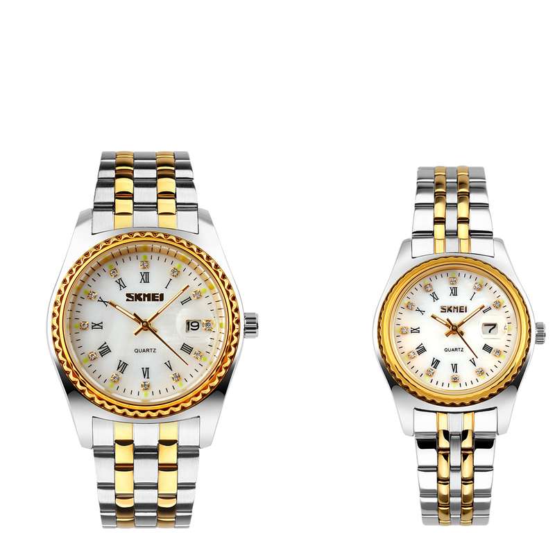 ست ساعت مچی عقربه ای زنانه و مردانه اسکمی مدل 9098 کد 03 ست ساعت مچی عقربه ای زنانه و مردانه اسکمی مدل 9098 کد 03