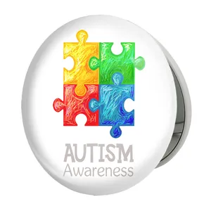 آینه جیبی خندالو طرح اتیسم Autism مدل تاشو کد 26733 
