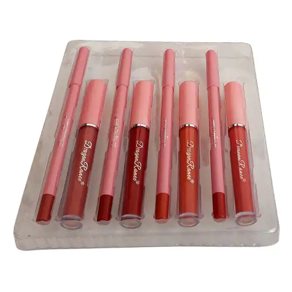 رژ لب مایع و مداد لب دراگون رانی مدل D6014 بسته 8 عددی