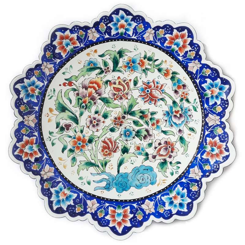 بشقاب میناکاری طرح گل کد 00_1
