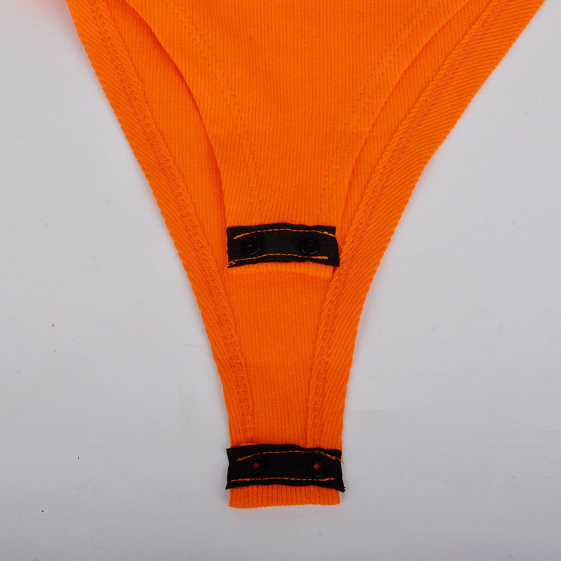 بادی آستین بلند زنانه دکسونری مدل 256004706 یقه دار رنگ نارنجی