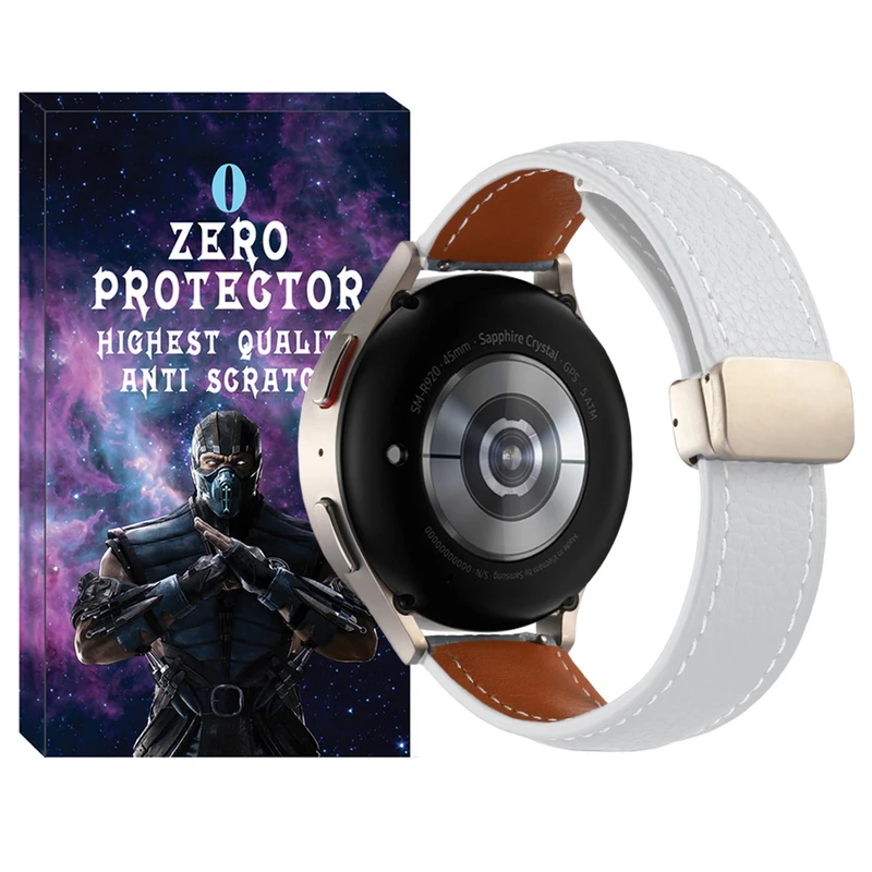 بند زیرو مدل MAG Leather ZR مناسب برای ساعت هوشمند سامسونگ Galaxy Watch 4 44mm / 5 44mm / 6 44mm / 7 44mm