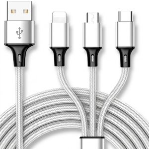 كابل تبدیل USB به لايتنينگ /micro USB/USB-C سمگپرس مدل توربو شارژ طول 1 متر