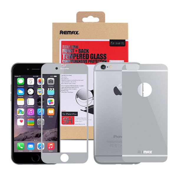 محافظ صفحه نمایش شیشه ای و پشت ریمکس مدل Full Cover مناسب برای گوشی موبایل iPhone 6 Plus/6s Plus محافظ صفحه نمایش شیشه ای و پشت ریمکس مدل Full Cover مناسب برای گوشی موبایل iPhone 6 Plus/6s Plus