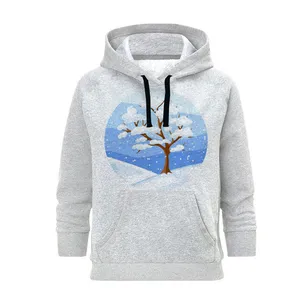 هودی زنانه مدل درخت برفی کد B157 رنگ طوسی