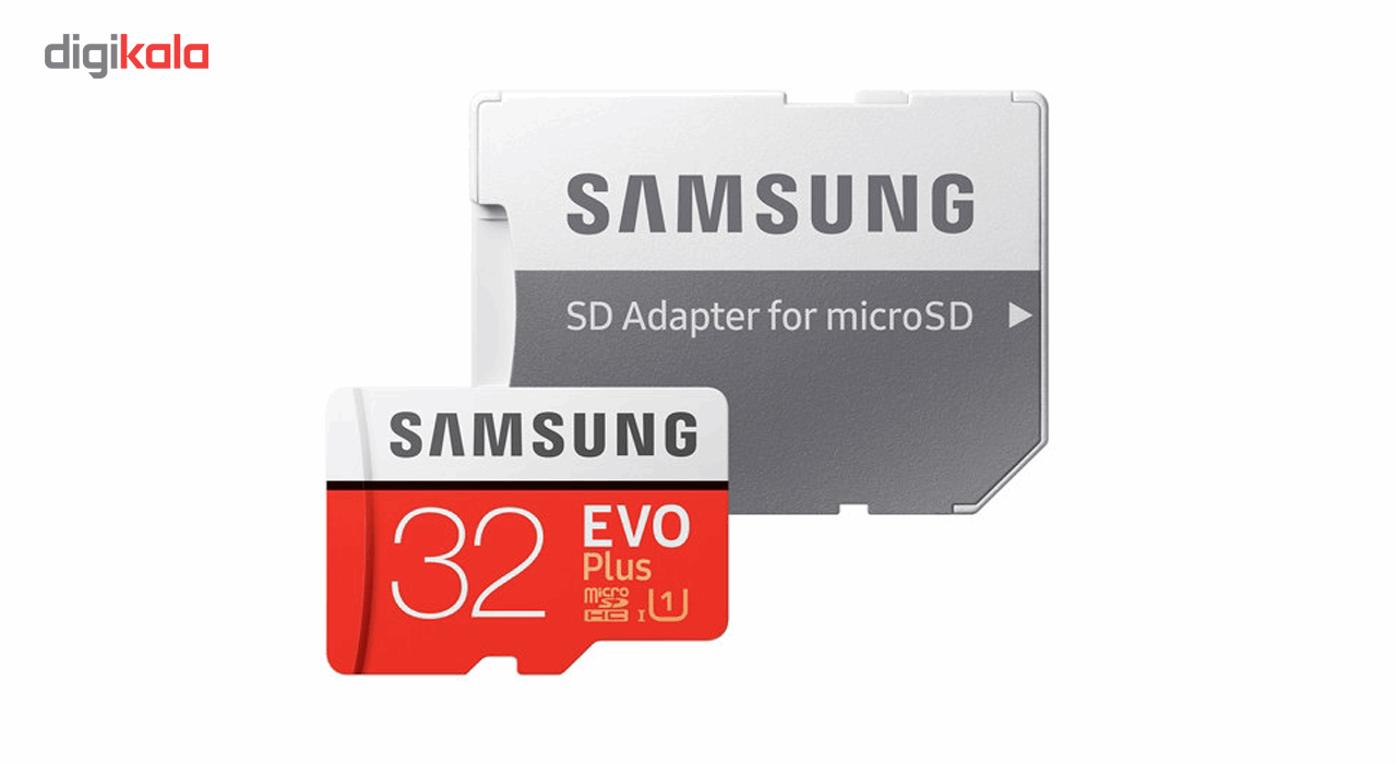 کارت حافظه microSDHC سامسونگ مدل Evo Plus کلاس 10 استاندارد UHS-I U1 سرعت 80MBps همراه با آداپتور SD ظرفیت 32 گیگابایت