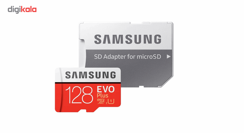 کارت حافظه microSDXC سامسونگ مدل Evo Plus کلاس 10 استاندارد UHS-I U1 سرعت 80MBps همراه با آداپتور SD ظرفیت 128 گیگابایت