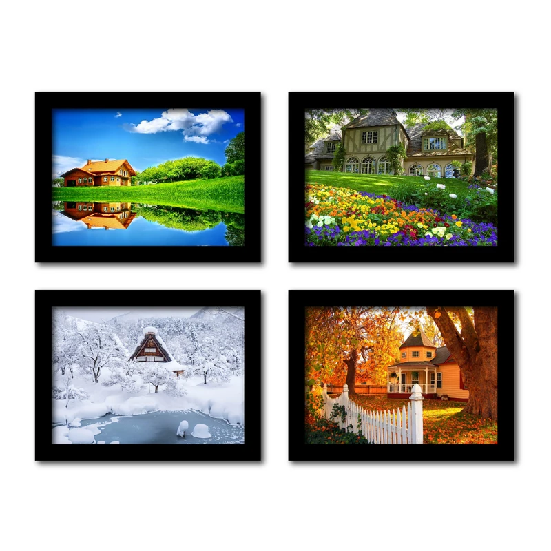 تابلو مدل منظره طرح چهار فصل کد km-2024 مجموعه 4 عددی