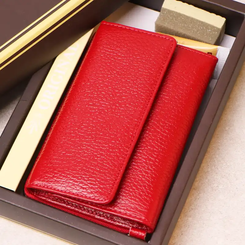 کیف پول مدل چرم طبیعی طرح رز