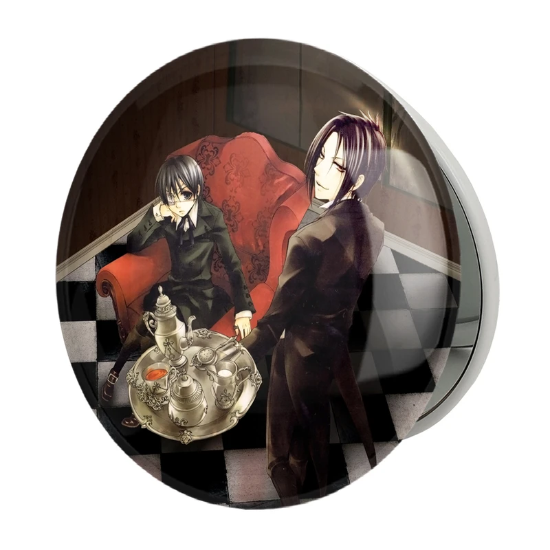 آینه جیبی خندالو طرح سباستین و شیل انیمه خادم سیاه Black Butler مدل تاشو کد 16329 