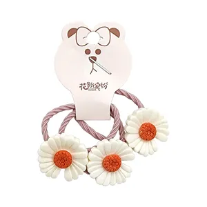 کش مو دخترانه مدل گل بابونه كد KSH608 بسته 3 عددی