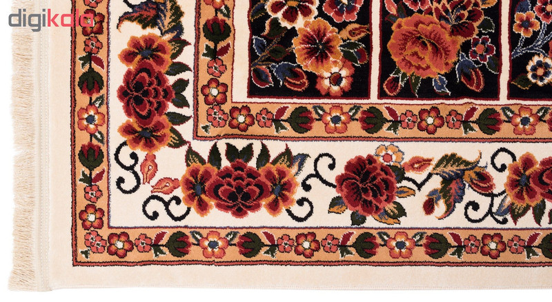 گبه ماشینی دنیای فرش کد 539K زمینه کرم