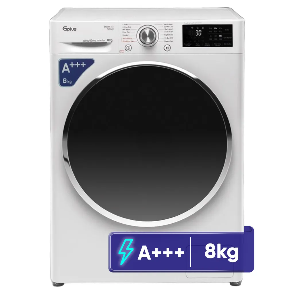 ماشین لباسشویی 8 کیلوگرم اتوماتیک جی پلاس مدل GWM-P88W