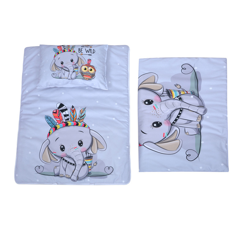 سرویس خواب کودک طرح فیل سرخپوست مجموعه 3 عددی