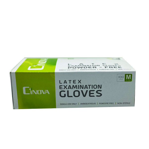 دستکش لاتکس سینوا مدل دیبا سایز مدیوم بسته 100 عددی