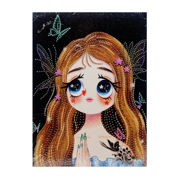 بازی آموزشی رنگ آمیزی مدل تابلو نقاشی الماسی 23*30 طرح دختر