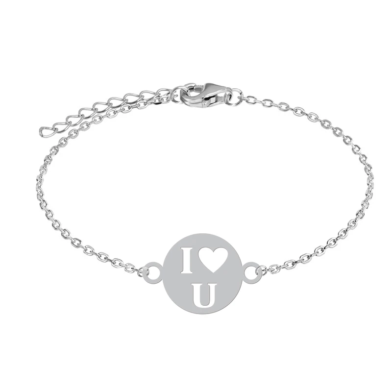 دستبند زنجیری زنانه هایکا طرح دوستت دارم کد zd.ha 345