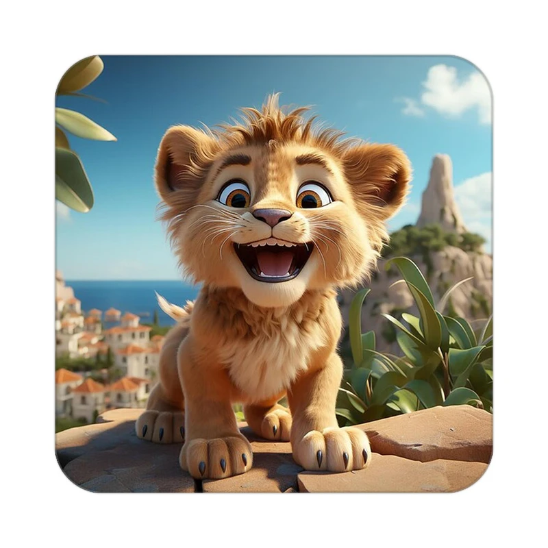 زیر لیوانی کاکتی طرح شیر مدل mp22762