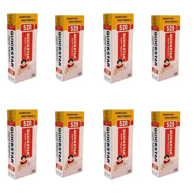 چسب قطره ای کوییک استار مدل 520 وزن 15 گرم بسته هشت عددی