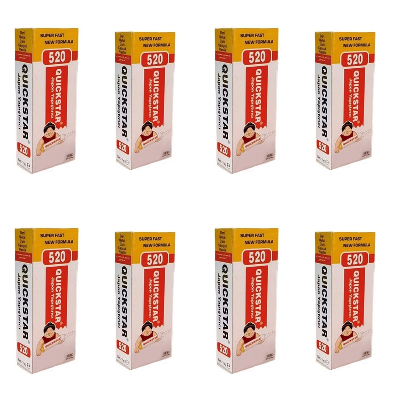 چسب قطره ای کوییک استار مدل 520 وزن 15 گرم بسته هشت عددی