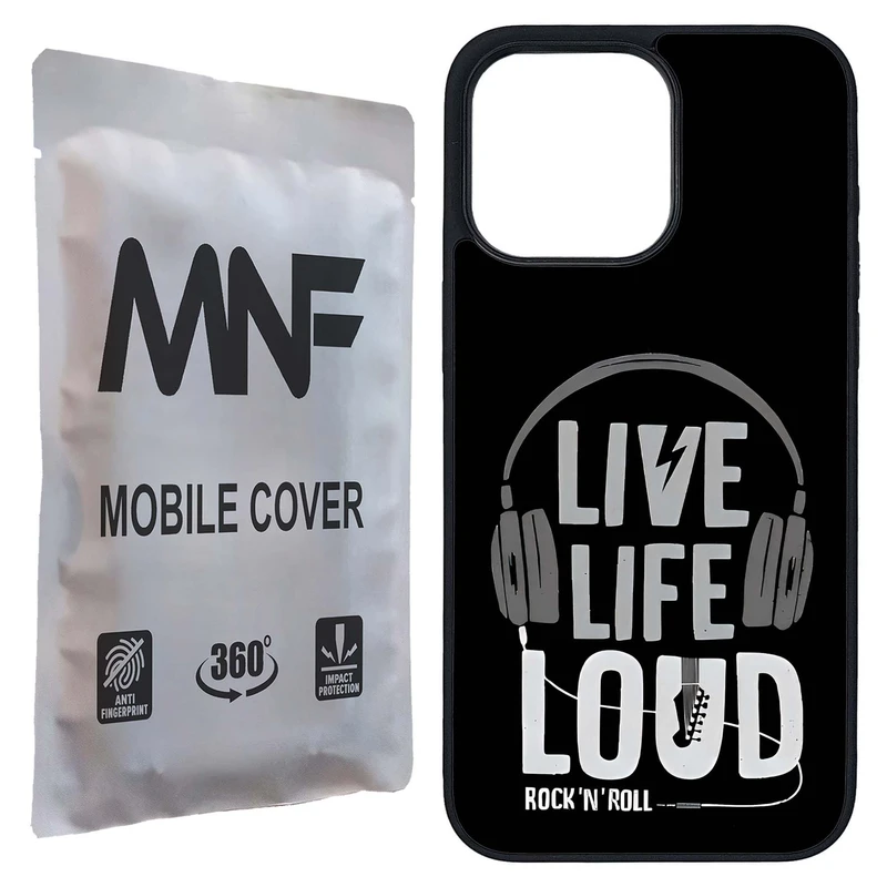 کاور ام ان اف طرح LIVE LIFE LOUD کد P-076 مناسب برای گوشی موبایل اپل iPhone 15 Pro Max    